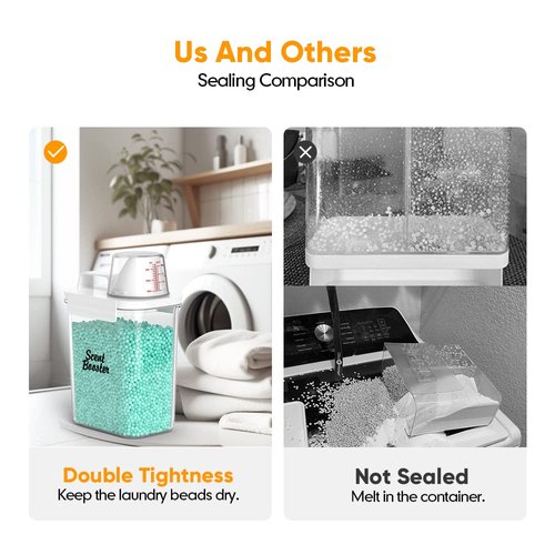 Moryimi Laundry Scent Booster Container for Laundry Room Organization and Storage, 2 Pack 61oz Laundry Scent Booster Beads Dispenser, Laundry Powder Container, Powder Laundry Detergent Dispenser