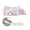 Baby Growth Chart Ruler Kids Roll-up Height Chart Wall Hanging Measurement Chart Wall Decor with Wood Frame for Kids Nursery Room Canvas Removable Height Growth Chart 8'' x 79'' (Pink Flower)