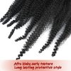 IXIMII 3 Packs Natural Black Springy Afro Twist Hair 16 Inch Pre-Separated Kinky Marley Twist Braiding Hair Soft Synthetic Crochet Hair Extensions for Spring Twists Bomb Twists Style