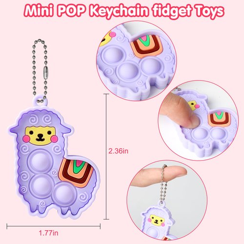 Kiss Monkey Kids Party Favors Llama Mini Pop Fidget Its Keychain Bulk,Easter Egg Fillers,Easter Basket Stuffers,Pinata Stuffers,Treasure Chest Prizes, Classroom Prizes