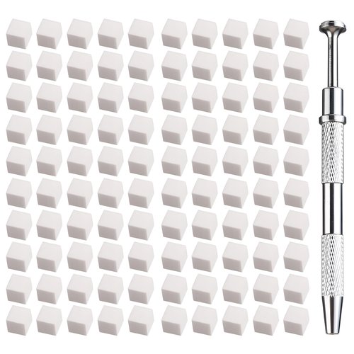100 Pcs White Soft Nail Sponges for Ombre, 4 Claws Nail Sponge Metal Grabber,Ombre Nail Brush Nail Supplies Manicure Nail Art Tools Nail Accessories