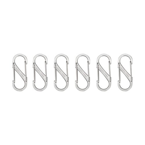 Nite Ize SB1-11-6R3 S-Biner Dual Carabiner, Size #1, Stainless Steel, Pack of 1, Stainless 6-Pack