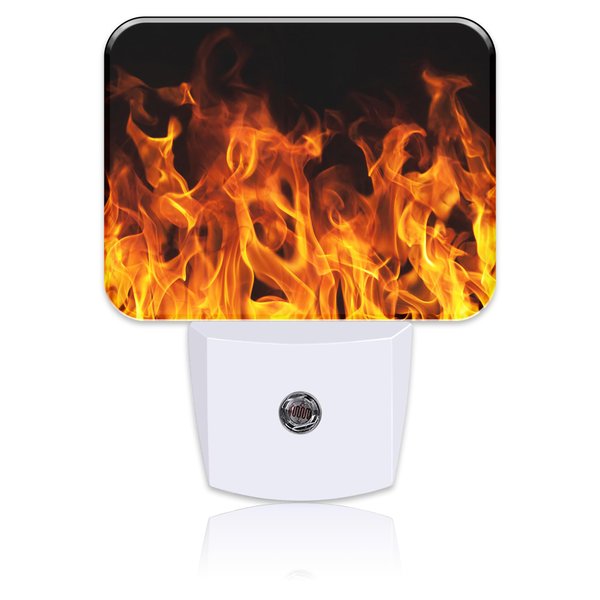 Uiaoiais Burning Flame Plug in Night Lights, Fire Flames Nightlight Plug Into Wall Dusk to Dawn Sensor for Kid Girls Boys Women Men Bedroom, Hallway, Kitchen, Bathroom, Stairs Decor
