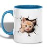 Funny Orange Kitten Cracking Wall Ceramic Mug, 11oz Coffee Cup for Cat Lovers, Animal-Themed Tea Mug, Unique Gift for Birthday, Office, or Home, Reusable Eco-Friendly Mug for Hot Beverages, Milk, Tea