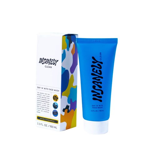 Insanely Clean Day 'N' Nite Face Wash for Men - Quick-Foaming Formula Provides a Deep, Gentle Cleanse | Leaves Skin Smooth & Soft | Non-Drying | Formulated With Y-7 Vitamin Complex that Soothes & Hydrates | Natural, Vegan & Dermatologist Tested | 3.3 FL. 