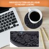 8 Pcs Boho Coasters for Drinks, Silicone Coasters with Holder, Boho Style Grooved Pattern, Tabletop Protection Coasters for Outdoor, Indoor, Coffee Table, Kitchen, Office, Bar, Heat Resistant