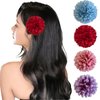 Ylapagne Flower Clips for Women, 4 pcs Hydrangea Hair Clip Red, Blue, Purple, Pink Side Hair Barrettes Brides Party Wedding Decor Boho Hair Styling Accessories
