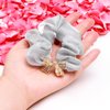 Faerie 2Pcs Silky shiny organza hair band, elastic hair band Crystal rhinestone Hair tie Silk ponytail hair tie bow rhinestone hair tie cat's eye head tie