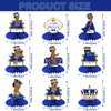9Pcs Royal Prince Honeycomb Centerpieces Table Toppers, Little Prince Baby Shower for Table Decorations, Prince Themed Birthday Party Supplies, Wild One Birthday Party Decorations for Boys Kids