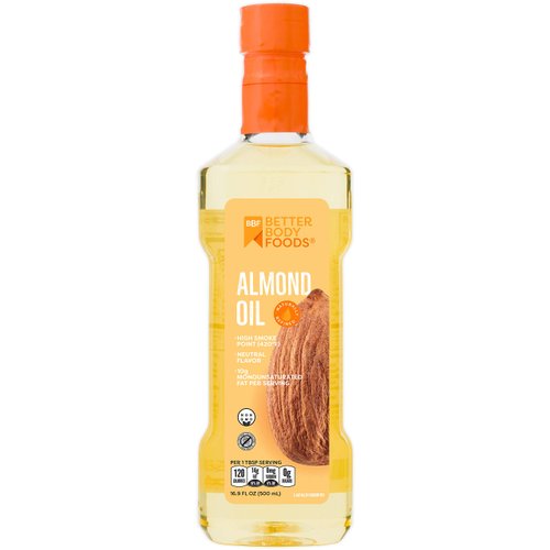 BetterBody Foods Naturally Refined Cooking Oil, Almond Oil, 16.9 Fl Oz