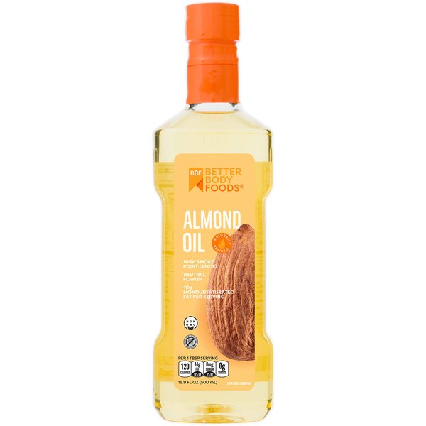 BetterBody Foods Naturally Refined Cooking Oil, Almond Oil, 16.9 Fl Oz