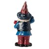 Alpine Corporation 12" Tall Outdoor Patriotic Garden Gnome Saluting Yard Statue Decoration