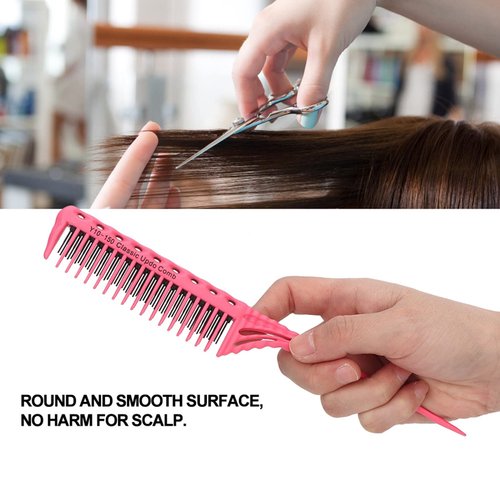 Teasing Comb, 3 Row Comb Hair Care Hair Styling Modeling Comb Lightweight Hair Salon Supplies Comb (Pink)