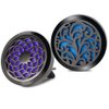 RoyAroma 2PCS 30mm Car Aromatherapy Essential Oil Diffuser Stainless Steel Black Locket with Vent Clip 12 Felt Pads