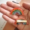 Colorful Rainbow Hair Clips,Cellulose Acetate Hair Clips,Small Claw Clips for Girl,Hair Accessories for Women,Pack of 2