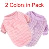 Dog Sweater, 2 Pack Dog Sweaters for Small Medium Dogs or Cat, Warm Soft Flannel Pet Clothes for Dogs Girl or Boy, Dog Shirt Coat Jacket (Small, Pink+Purple)
