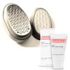 BARIELLE Portable Oval Gold & White Clamshell Foot File/Foot Rasp with 2.5oz Total Care Foot Cream 2-PC Foot Care Set
