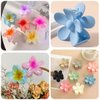 Flower Hair Clips, Hawaiian Plumeria Hair Clips for Thin Hair, Preppy Flower Claw Clip, Hawaii Hair Accessories for Thick Hair, 6 Pack Big Cute Hair Clips for Women Girls