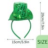 XIELIME St. Patrick's Day Shamrock Headband, 1PCS Green Clover Leprechaun Hat Hair Band Sequin Shamrock Headwear Festival Hair Accessories for Women Girls Kids Holiday Parade Costume Party Supplies