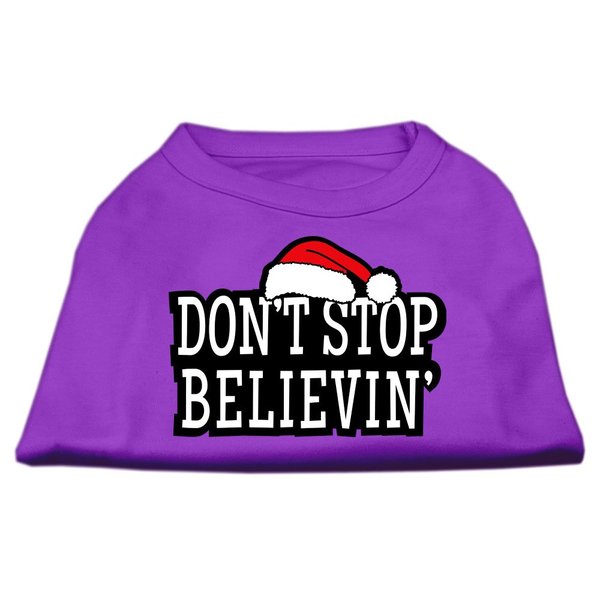 Mirage Pet Products 8-Inch Don't Stop Believin' Screenprint Shirts for Pets, X-Small, Purple