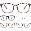 BLS 5 Pack Reading Glasses Blue Light Blocking, Fashion Square Nerd Computer Readers Anti UV/Eye Strain/Glare Women/Men (5 Pack Mix, 3.5)
