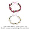Lawie 8 Pack Boho Flower Crowns Floral Wreath With Ribbon Halo Headbands Garland Wedding Bridal Bridesmaid Headpiece Tiara Sunflower Daisy Rose Hairbands Hawaiian Party Accessories for Kids Women Girl