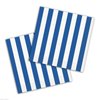 Striped Beverage Paper Napkins - 5" x 5", Royal Blue, 16 Pcs