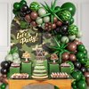 137pcs Camo Balloon Arch Garland Kit, Green and Brown Balloon Arch kit with Dark Green Brown Sage Green Black Foil Balloons for Jungle Hunting Camo Birthday Party Decorations