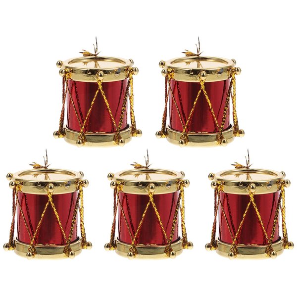5Pcs Miniature Drum Mini Drum Set Dollhouse Mini Percussion Musical Instrument Model 3D Model Collectible for Home Decor Toy