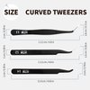 Precision Craft Tweezers Set,3 Pcs Pointed Tweezers,2 Pcs Curved Tweezers,2 Pcs Precision Serrated Tweezers for Eyelash Extensions,Craft, Jewelry,Soldering,Electronics Etc