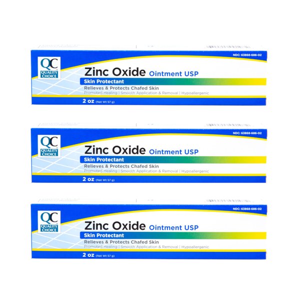 Quality Choice Zinc Oxide Ointment Skin Protectant 2oz Each (Pack of 2)