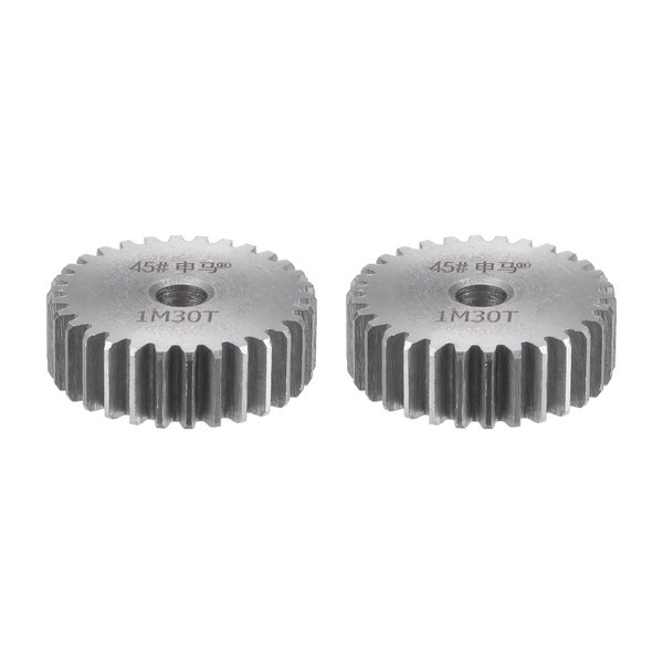 HARFINGTON 2pcs Straight Spur Gear 6mm Bore 30T Mod-1 Hardened 45# Steel Spur Diff Differential Motor Gear RC Car Replacement Parts