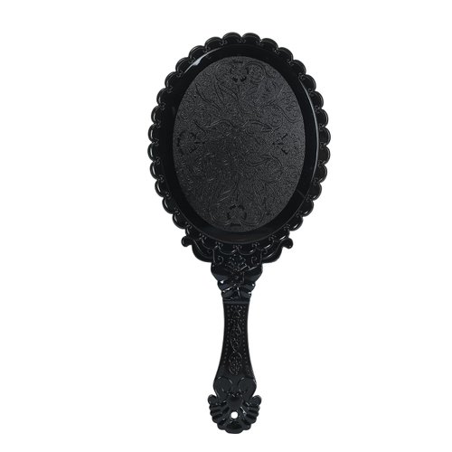 XPXKJ Hand Mirror Vintage Handheld Mirror with Handle Vanity Makeup Mirror Travel Mirrors (Black, Oval)