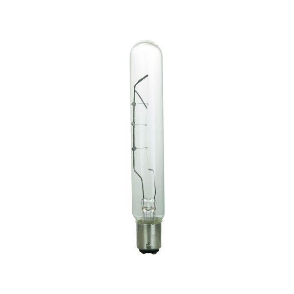 Sunlite 01980-SU Incandescent T6.5 Tubular Light Bulb, BA15D Double Contact Bayonet Base, 40 Watts, 290 Lumens, Dimmable, Mercury Free, 2600K Warm White, Clear Glass, 1 Count