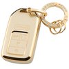 YUBOMT Key Fob Cover for Honda Car Key Shell with Key Ring for Honda Accord Civic Passport Pilot Odyssey Ridgeline HRV CRV Insight,Gold