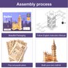 ROBOTIME 3D Puzzle for Adults Wooden Craft Kits for Teens DIY Construction Model Kit with LED Light to Build Educational Big Ben Set Toys Birthday Gifts
