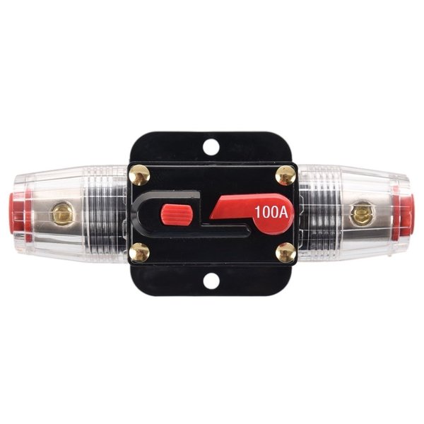 ANJOSHI 100A Auto Car Protection Stereo Switch Fuse Holders Inline Circuit Breaker Reset Fuse Inverter for Car Audio System Protection 12V-48V DC