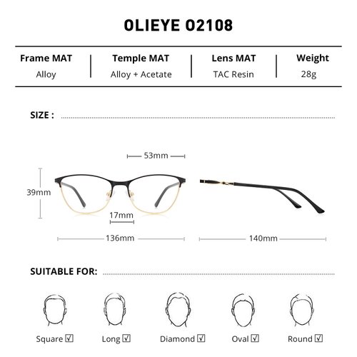 OLIEYE Cat Eye Reading Glasses For Women Retro Design Reader Computer Glasses with Spring Hinges (Gold&Black, 250)