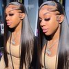 JUBOTIN 26 Inch Straight Lace Front Wigs Human Hair 180% Density 13x6 HD Lace Front Human Hair Wigs for Black Women Human Hair Glueless 13x6 Lace Front Wigs Human Hair Pre Plucked Human Hair Wig