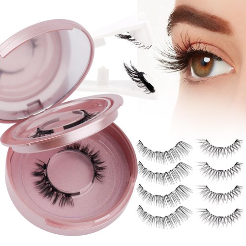 Magnetic Eyelashes with Applicator No Glue Lightweight Soft Magnetic Lashes Easy to Wear,2 Pairs of Different Natural Style Reusable Fluffy Magnetic Lashes Wispy by Wendy Lashes(K8/604)