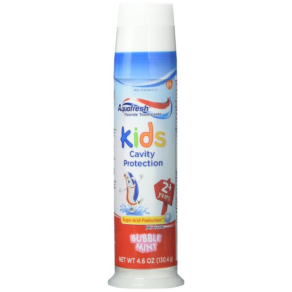 Aquafresh Kids Fluoride Toothpaste with Triple Protection, Bubblemint, 4.6 Oz, 130.4 g, Pack of 3