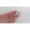 Small shiny silver metal three bows hair claw clip with crystals
