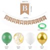 Baby Shower Banner Birthday Bunting with Sage Green White Gold Birthday Balloons Confetti Balloons for Home or Garden Birthday Party Decorations Supplies