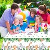 Jungle Safari Party Tablecloth Wild One Tablecloth Animal Print Table Cover Sage Green Baby Shower Decorations Zoo Plastic Table Cover for Boys Kids Birthday Decoration Supplies, 108 x 54 Inch (3 Pcs)