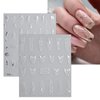 JMEOWIO 9 Sheets Marble Nail Art Stickers Decals Self-Adhesive Pegatinas Uñas Silver Line Nail Supplies Nail Art Design Decoration Accessories
