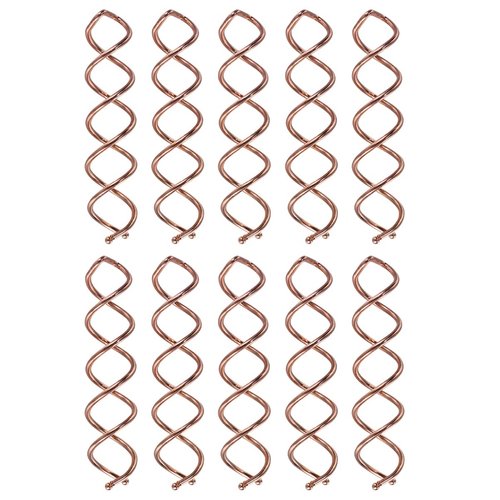 KALLORY 10 Pcs Spiral Hair Pins, Spiral Bobby Pins Twist Hair Pins for Buns Spiral Hair Clips for Women Girls Bun Hair Style DIY ( Rose Gold )