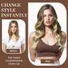 GOO GOO Clip in Hair Extensions Real Human Hair, 16inch 120g 7Pcs, 9/60 Balayage Ash Brown to Platinum Blonde, Remy Human Hair Extensions Clip ins for Women, Natural Human Hair