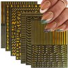 12 Sheets Gold Nail Art Stickers 3D Decals Self Adhesive Gold Line Nail Stickers Design Heart Star Square Triangle Chain Nail Supplies Charms for Women Girls Nail Art Manicure Decoration
