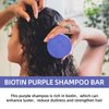 Biotin-Infused Purple Shampoo Bar for Blonde Hair - Natural Toning, Brightening and Strengthening Shampoo Blonde, Lightened & Gray Hair, Sulfate-Free & Solid Hair Care for Silky, Radiant Locks, 3.2 oz