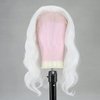 BTWTRY Short White Wig Loose Curly Wavy Lace Front Wigs Synthetic Hair Snow White Bob Wigs for Black Women Pre Plucked Natural Hairline with Baby Hair (White)